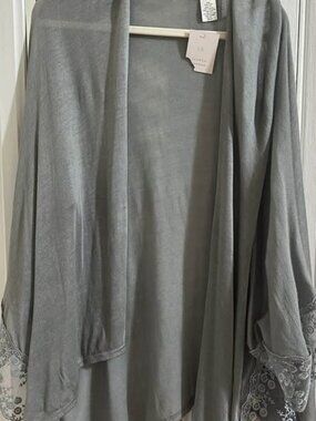 Lauren Conrad Gray Lace Trim Cardigan NWT